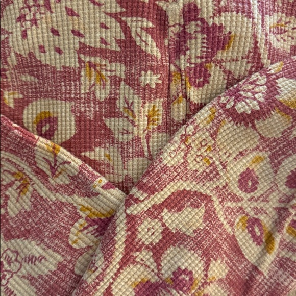 Anthropologie Pilcro Moira Oversized Boho Floral Waffle Thermal Pullover Size xl - Picture 2 of 3